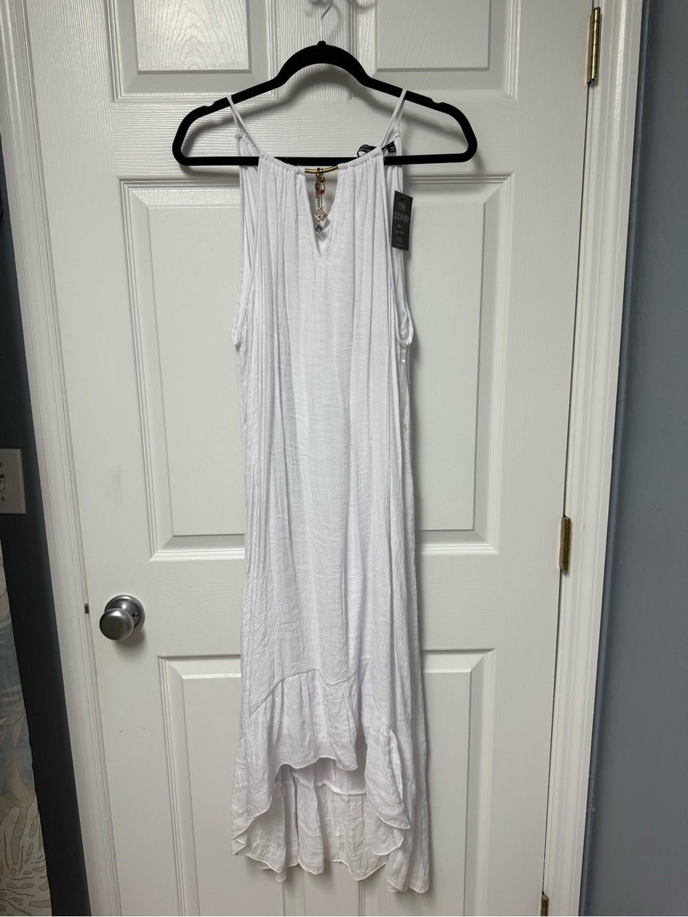 Mlle Gabrielle White Sleeveless High-Low Summer Dress